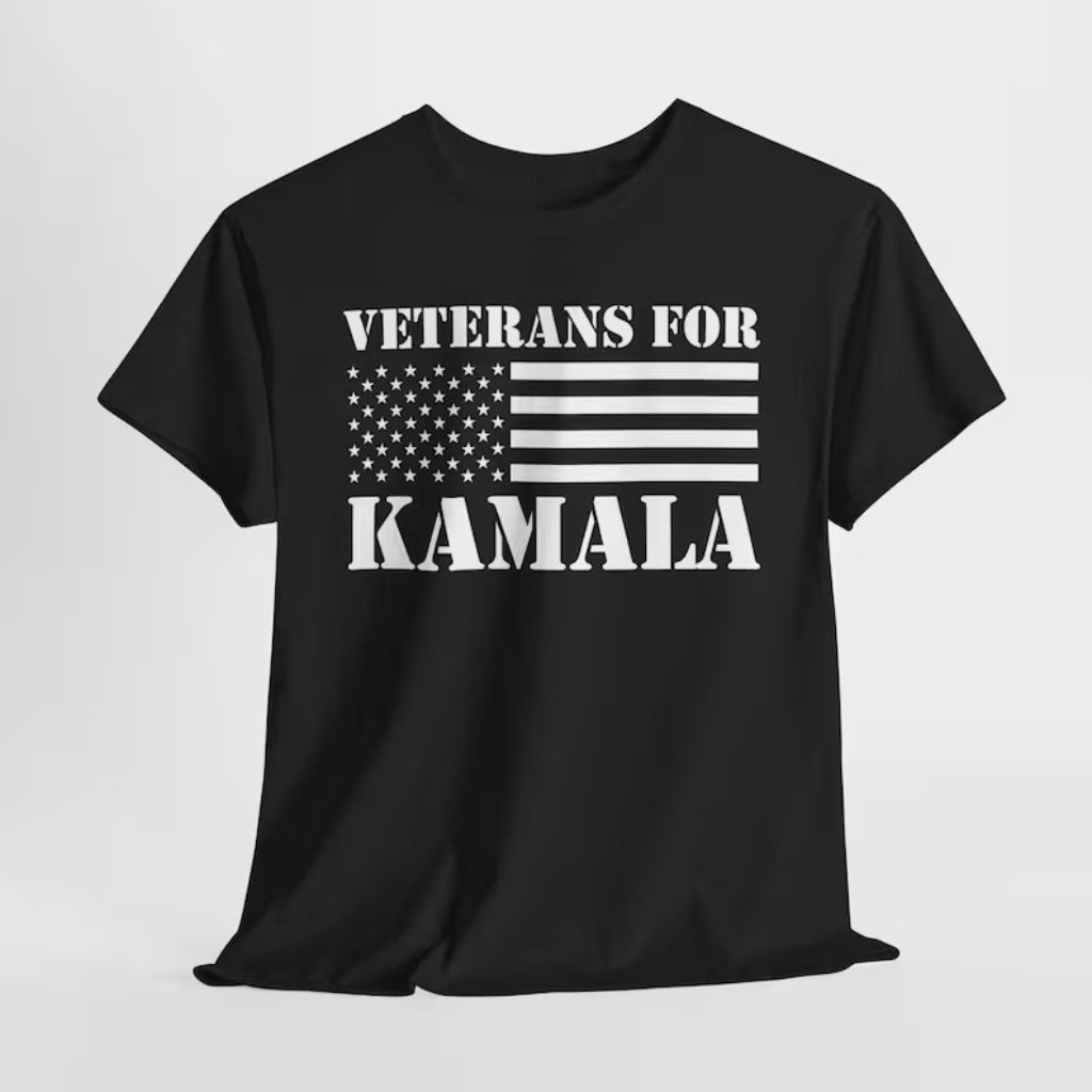 Kamala Harris 2024 Veterans For Kamala Black T-Shirt